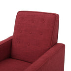 Macedonia Mid-Century Modern Button Tufted Fabric Recliner - Grand Goldman Shop