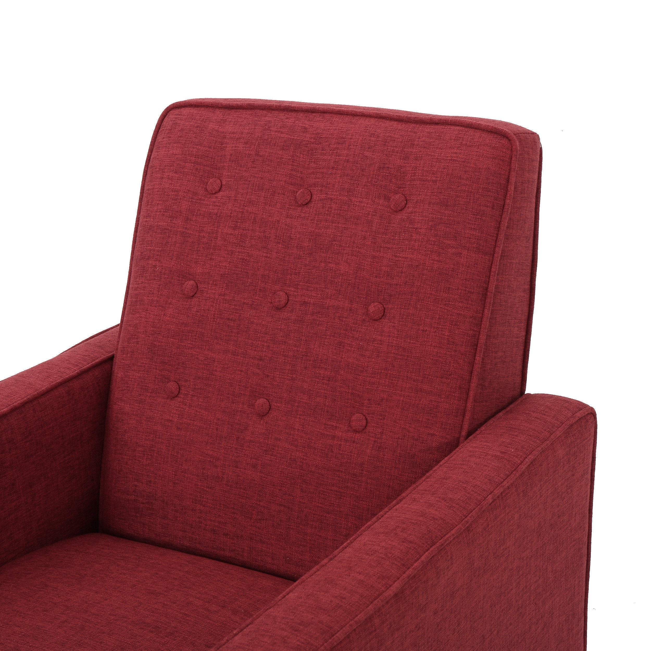 Macedonia Mid-Century Modern Button Tufted Fabric Recliner - Grand Goldman Shop
