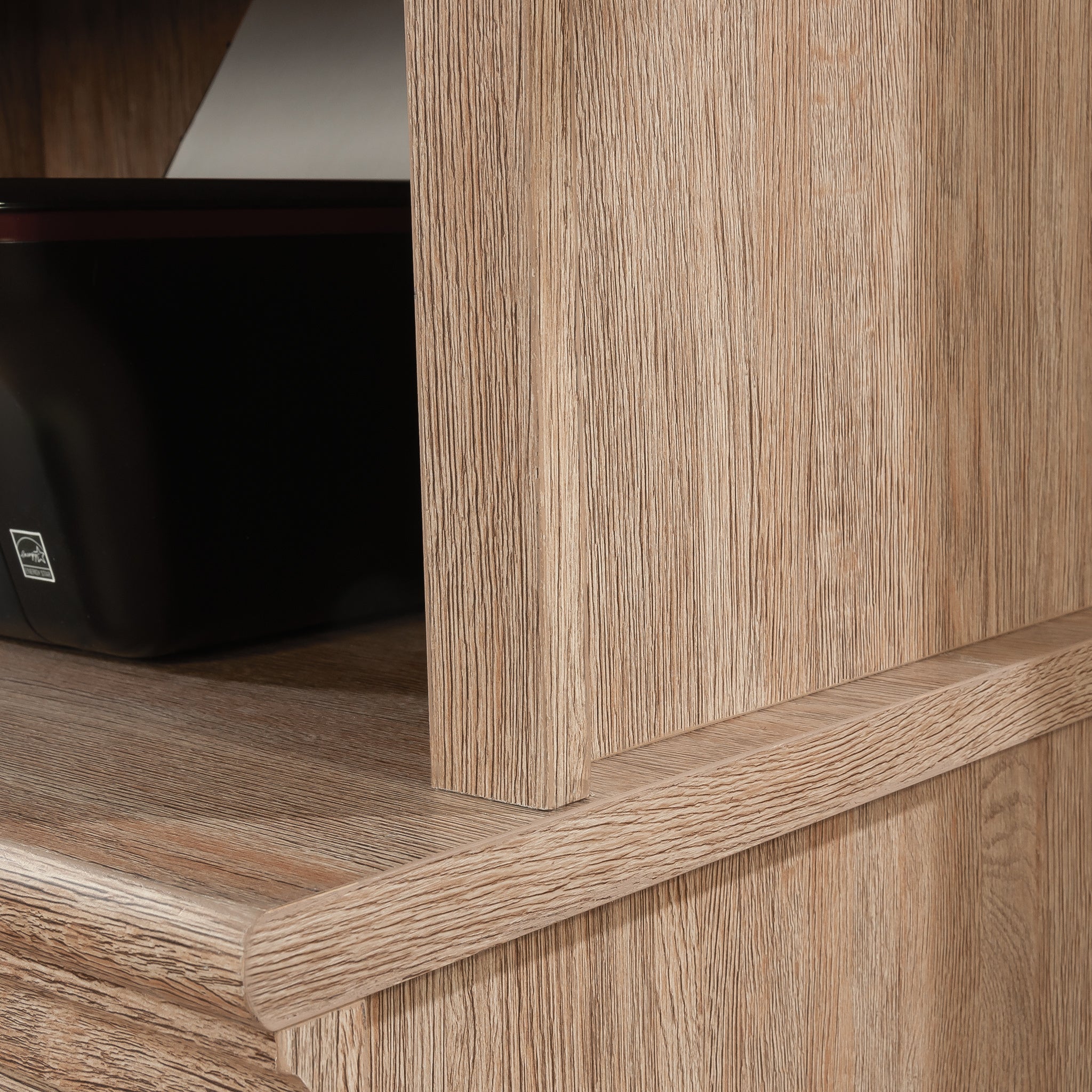 Library Hutch with Glass Doors, Brown finish - Grand Goldman