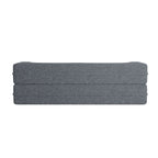 Modern Floor Sofa, with 2 Pillows, Convertible Teddy Fabric Foam Filled Bed, 15 inch Full Size Folding Mattress, Suitable for Living Room, Guest room, Game Room, Grey - Grand Goldman Shop
