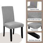 5-Piece Round Dining Table set, 43-Inch Modern Dining Table and 4 Upholstered Chairs for Dining Room, Kitchen Room, Living Room, Easy Assembly - Grand Goldman Shop