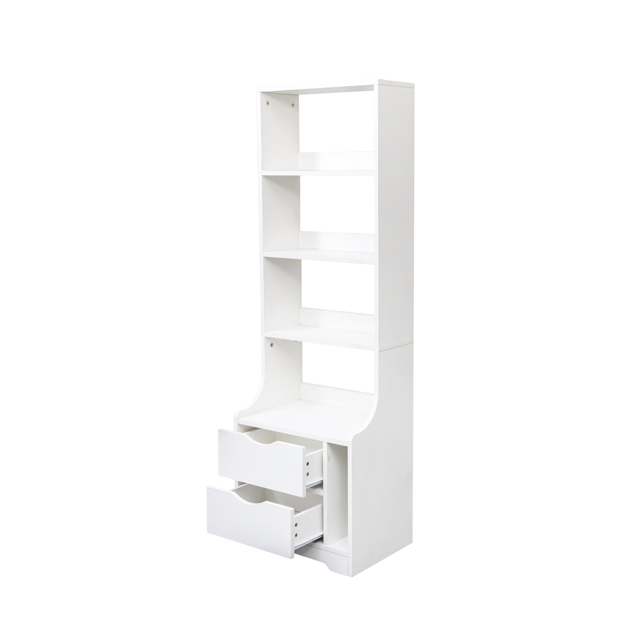 Night Stand with Bookshelf, Night Stand with 2 Storage Drawers for Bedroom - Grand Goldman Shop
