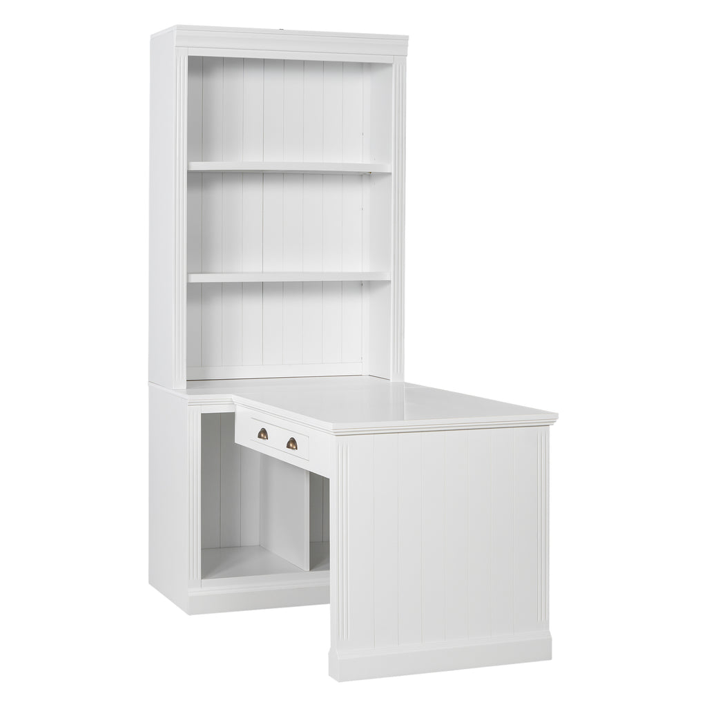 83.4'Tall Bookshelf with Writing Desk, Modern Bookcase with Study Desk, Workstation with Storage Shelf,Storage Bookcase with 
