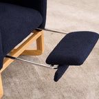 LY-5104 Accent Rocking Chair with Footrest & Storage Pocket, Deep Navy Blue High-Back Rocker, Rubber Wood Lounge Chair for Nursery Living Room, 38.36'W x 26.77'D x 39.76'H - Grand Goldman Shop