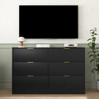 Simply Modern 6-Drawer Dresser, Chest of Drawers for Bedroom, Living Room, Hallway, and Entryway - Large Storage Cabinet Black - Grand Goldman Shop