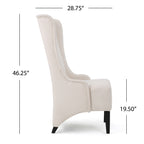 Alight Upholstered Dining Chair with High Back and Birch Wood Legs, Beige - Grand Goldman Shop