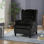 Pushback Recliner Chair, Fabric Armchair Push Back Recliner with Rivet Decoration, Mid Century Wingback Accent Chair for Living Room, Bedroom - Grand Goldman Shop