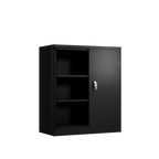 Metal Storage Cabinet with 2 Doors and 2 Shelves, Lockable Steel Storage Cabinet for Office, Garage, Warehouse - Grand Goldma