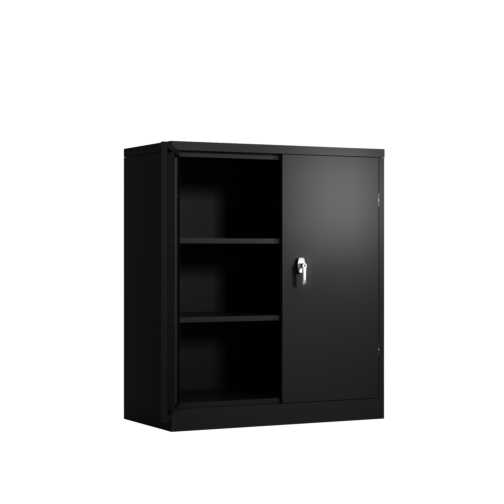Metal Storage Cabinet with 2 Doors and 2 Shelves, Lockable Steel Storage Cabinet for Office, Garage, Warehouse - Grand Goldma