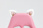 Cat Ears Pink Gaming Chair - Pink PU Leather Ergonomic Reclining Office Chair with Footrest, 310lb Capacity, 6-Position Recli