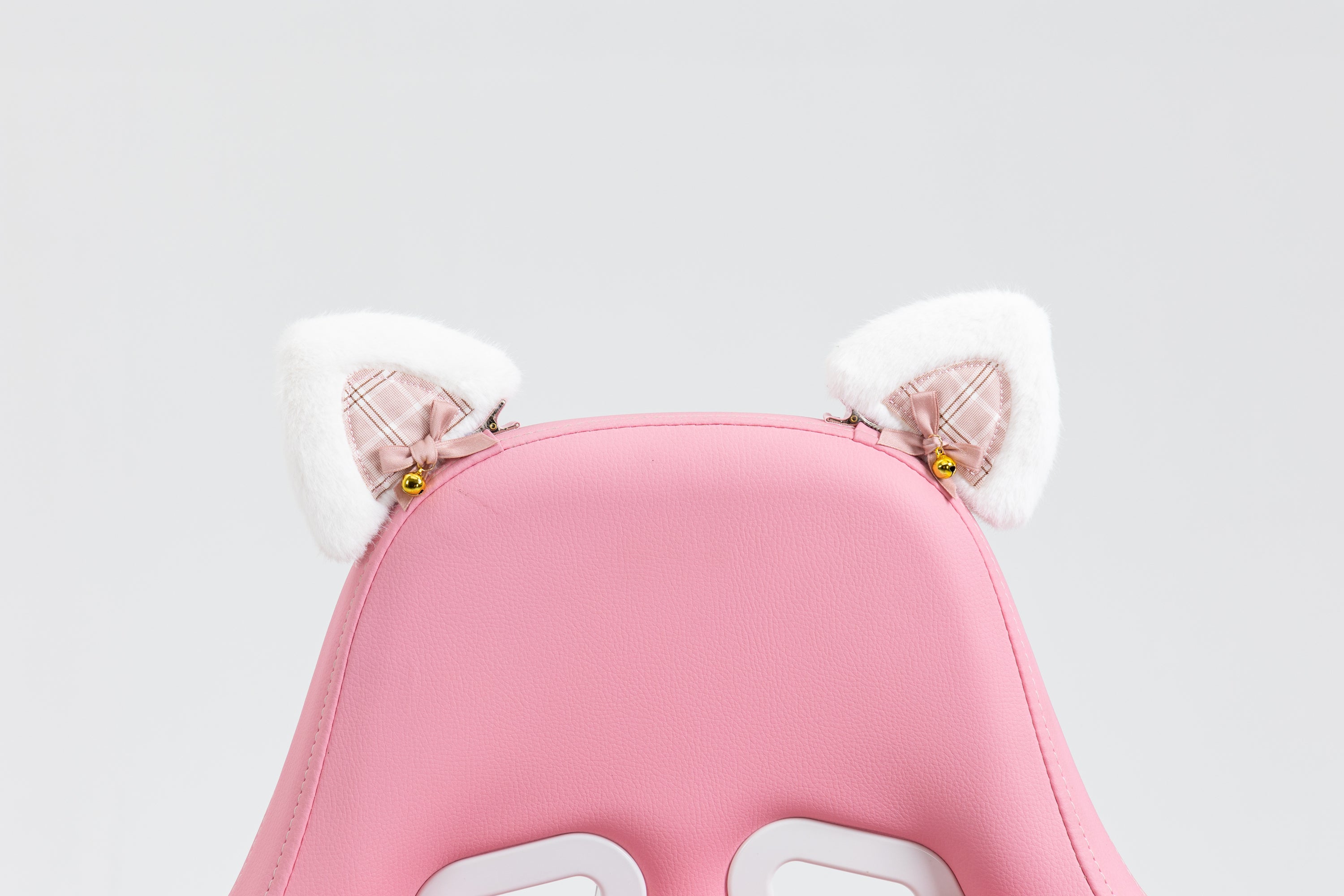 Cat Ears Pink Gaming Chair - Pink PU Leather Ergonomic Reclining Office Chair with Footrest, 310lb Capacity, 6-Position Recli