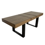 Rectangle extendable dining table for 6-10 people aged effect wood and black 160-200 cm - Grand Goldman Shop