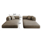 78.8' Compression Sofa,Convertible Floor Sofa Bed-with Pillow Back Support Armrest,Comfy Futon Couch Sleeper Bed,Loveseats Boneless Modular Sectional Sofa,Corduroy fabric,for Living Room,Bedroom,Camel - Grand Goldman Shop