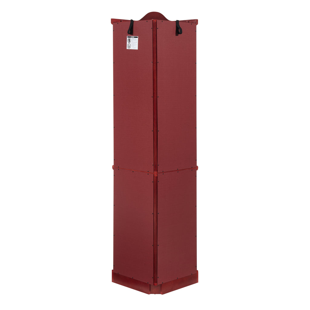 Glass Cabinet Lighted Corner Cabinet Corner Display Curio Cabinet, Glass Display With Light(Included)Bar Cabinet,Wine Cabinet with Adjustable Glass Shelves Carved Decoration Cherry Light(Included) - Grand Goldman Shop