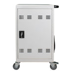 30+2 Bay Mobile School Charging Cart Station for Chromebook, Tablet and Laptop Computer with Power Strip Included - White - G