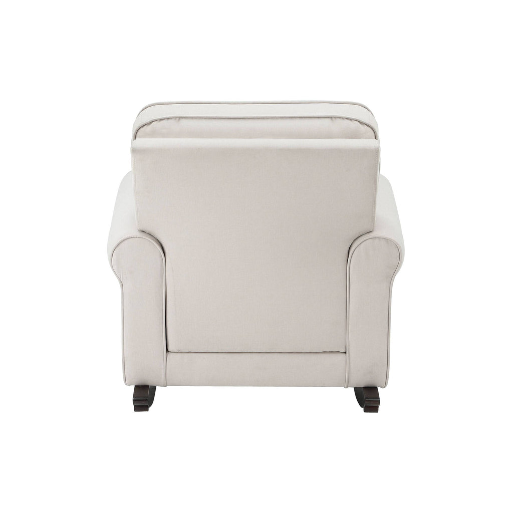 Elvin Beige Fabric Rocking Chair - Grand Goldman Shop