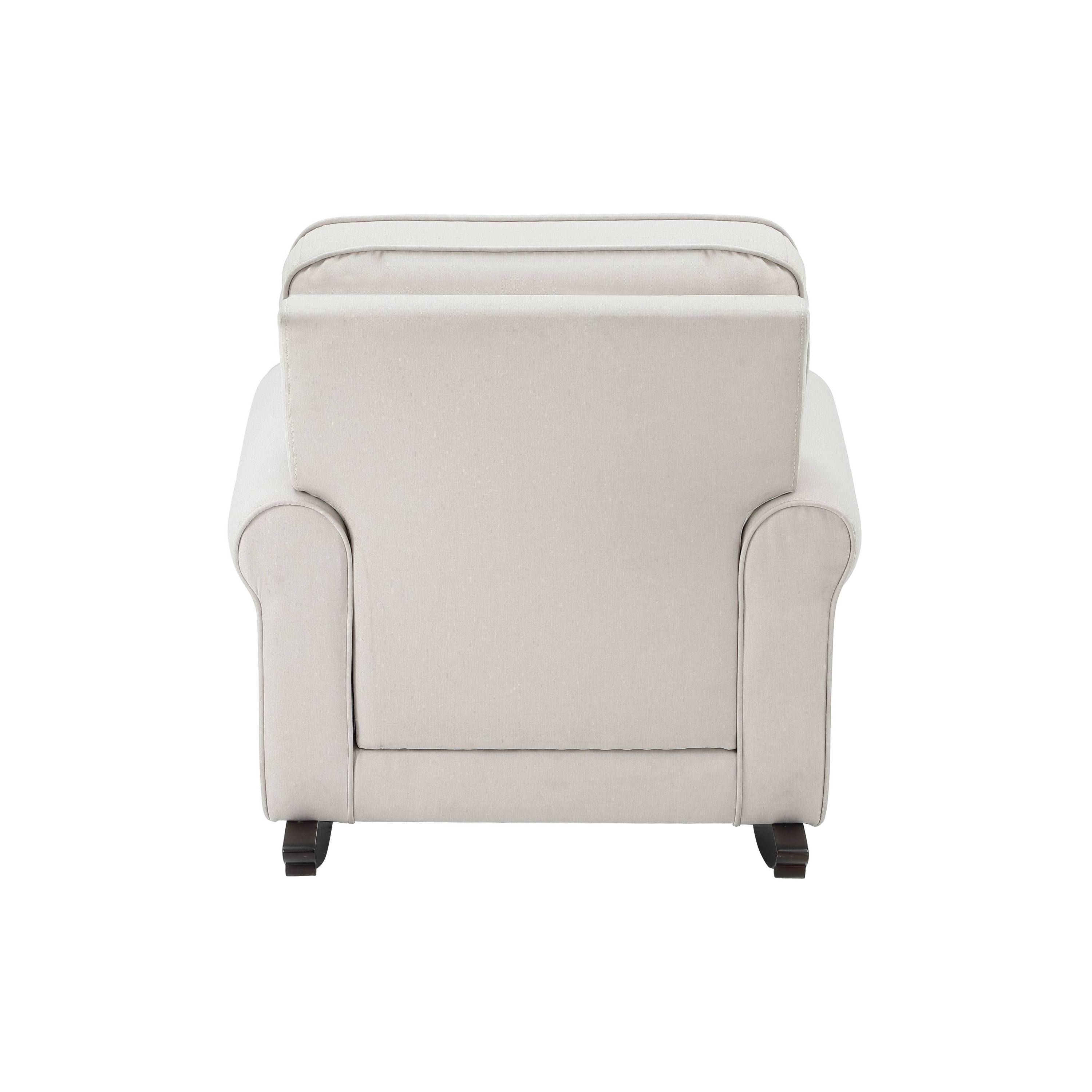 Elvin Beige Fabric Rocking Chair - Grand Goldman Shop