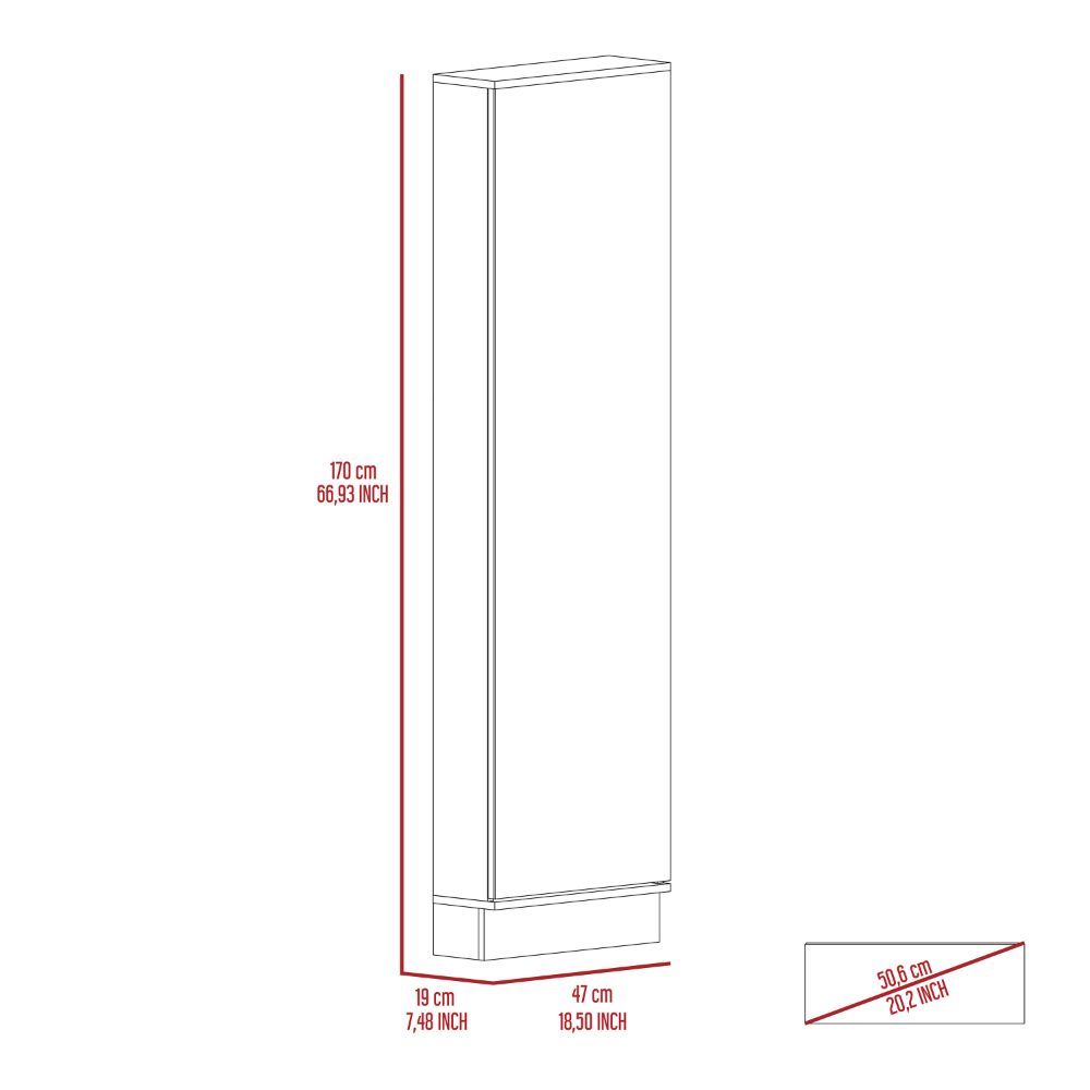 Shoe Rack Chimg, Mirror, Five Interior Shelves, Single Door Cabinet, Black Wengue Finish - Grand Goldman Shop