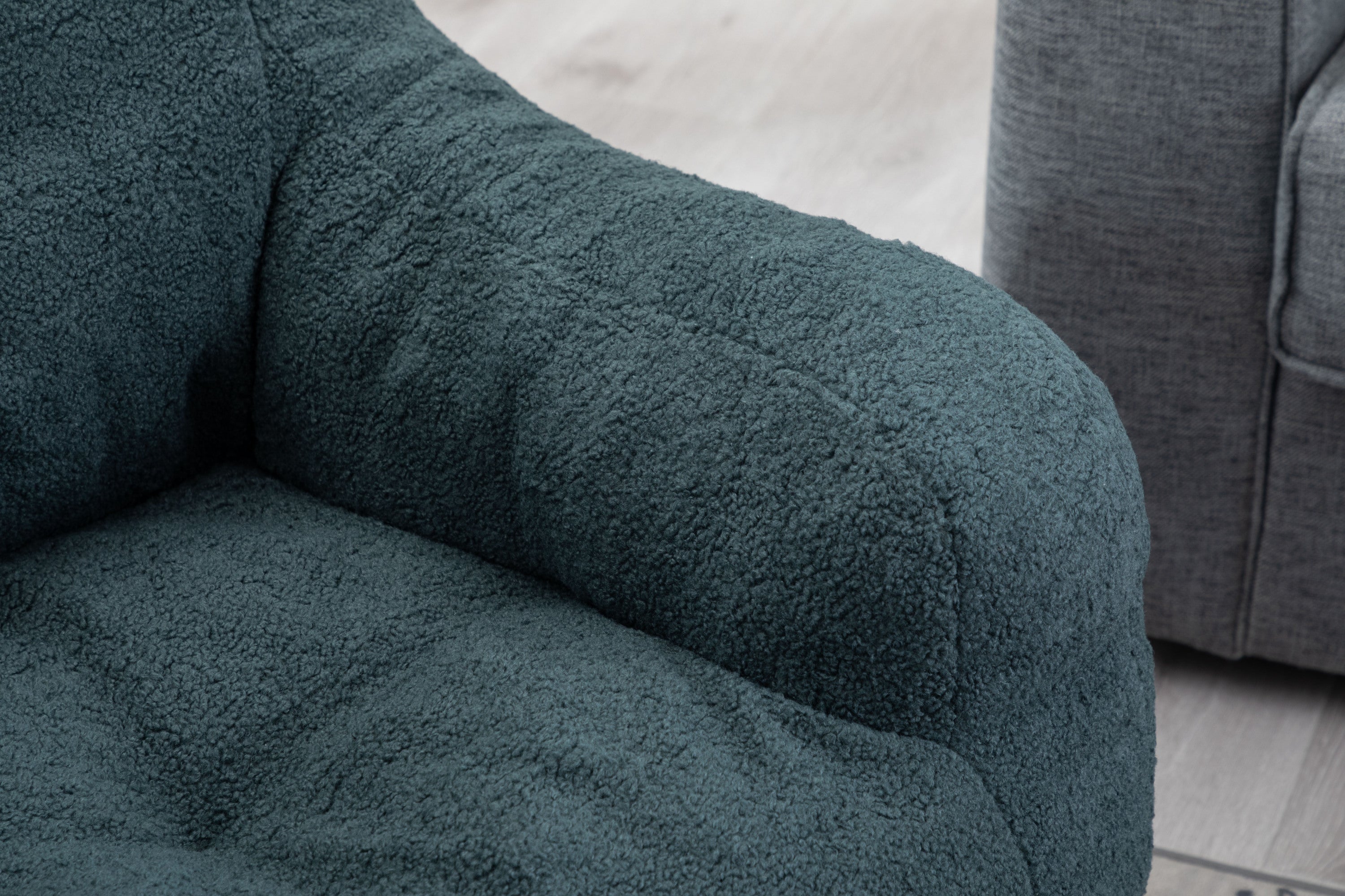 010-Soft Teddy Fabric Tufted Foam Bean Bag Chair With Teddy Fabric Green - Grand Goldman Shop