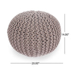 Moro Knitted Cotton Round Pouf with Pumpkin Shape in Brown, 20 x 20 inches - Grand Goldman Shop