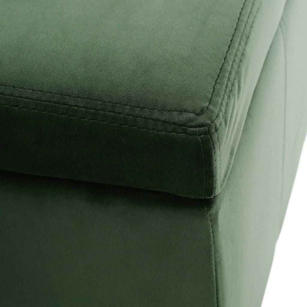 Indoor Forest Green Storage Ottoman Bench - 51.25''L Upholstered Entryway Bench with Hidden Storage, 300lbs Weight Capacity for Living Room, Bedroom & Hallway - Grand Goldman Shop