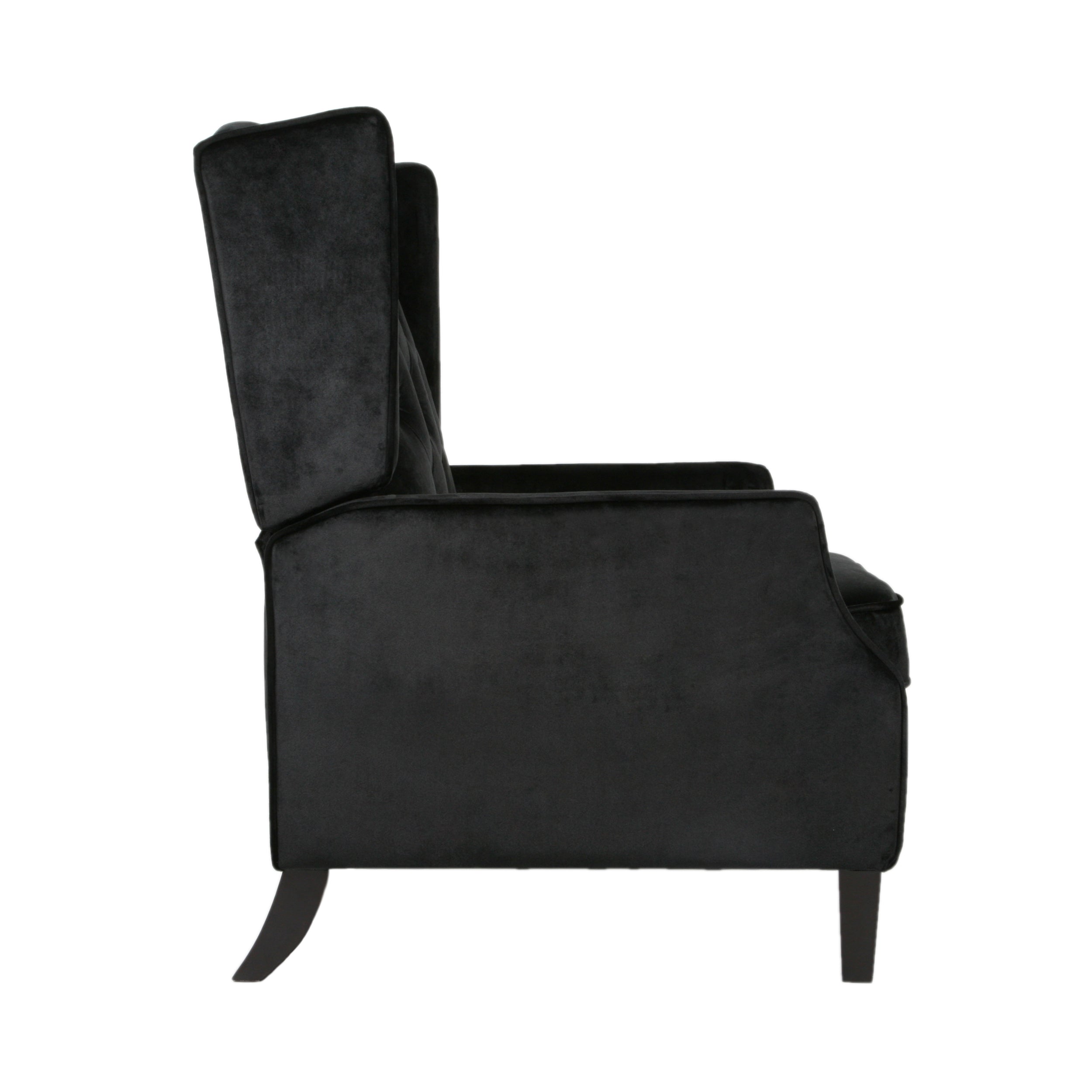 Pushback Recliner Chair, Fabric Armchair Push Back Recliner with Rivet Decoration, Mid Century Wingback Accent Chair for Living Room, Bedroom - Grand Goldman Shop