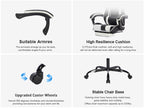 Gaming Chair with Footrest, Ergonomic Computer Chair with Headrest and Lumbar Support, Breathable Material Height Adjustable 