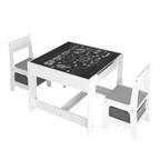 Kids Table and Chair Set, 3 in 1 Wooden Activity Table with Storage Drawer for Toddlers Drawing, Reading, Crafts, 2 in 1 Deta