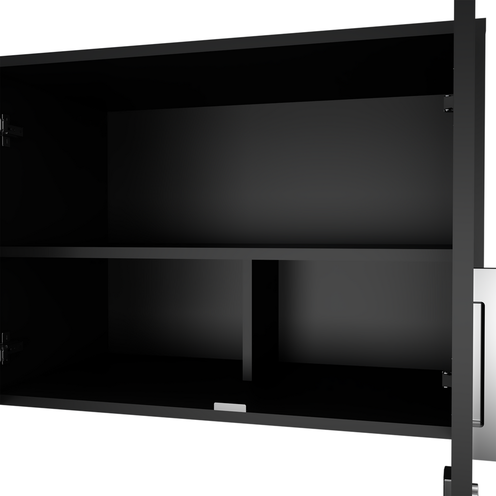 Wall Storage Cabinet Lions, 3 Shelves, Double Door, Black Wengue Finish - Grand Goldman
