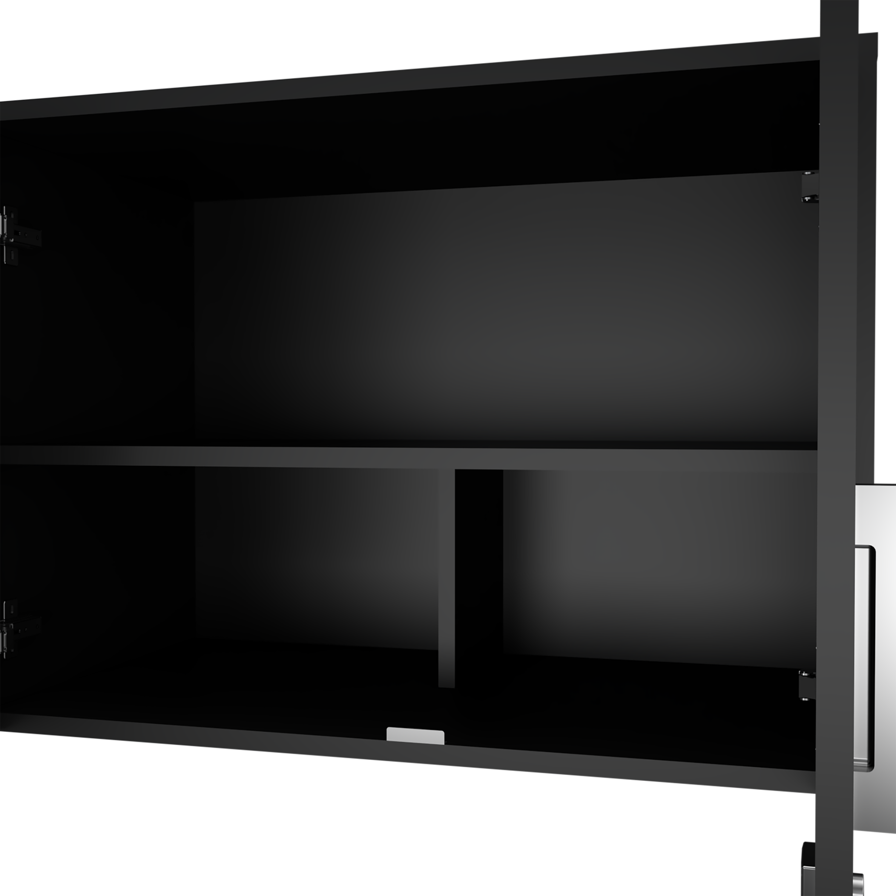 Wall Storage Cabinet Lions, 3 Shelves, Double Door, Black Wengue Finish - Grand Goldman