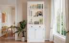 83.4'Tall Bookshelf with 3 pieces LED Lighting, Modern Bookcase with 2 Doors and 1 Drawer,Storage Bookcase with Open Shelves for Living Room,Home Office,White - Grand Goldman Shop