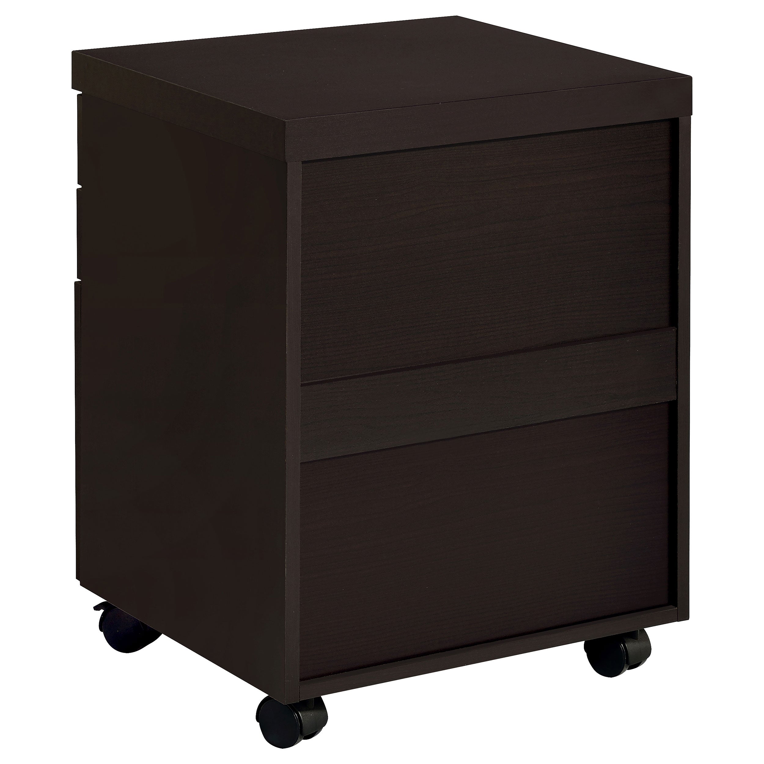Cappuccino 3-Drawer File Cabinet with Modern Silver Hardware, Brown Wood Finish, Compact Office Storage for Home and Studio |