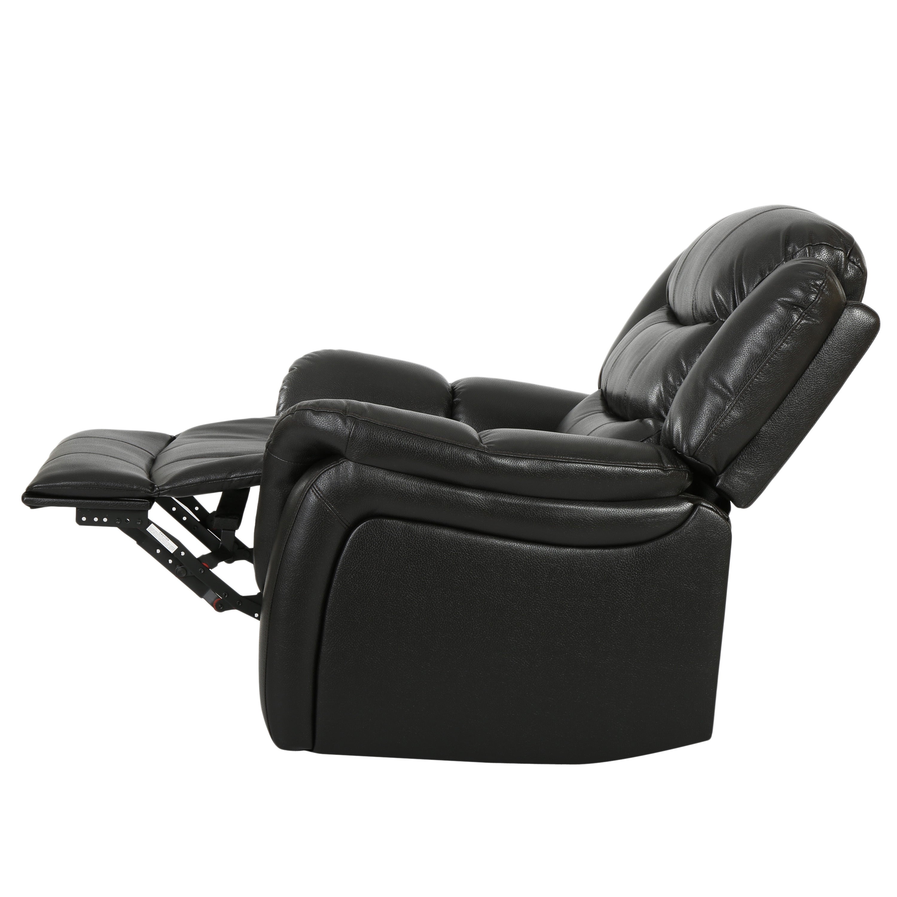 Classic Design Black Berry PU Upholstery Glider Recliner Chair with Spacious Comfort and Durable Construction - Grand Goldman Shop