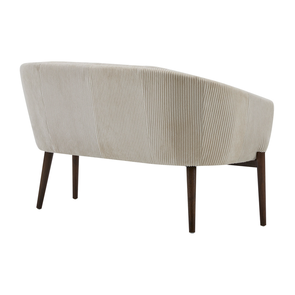 Corduroy Recessed Arm Loveseat(Beige+Walnut-65780) - Grand Goldman Shop