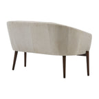 Corduroy Recessed Arm Loveseat(Beige+Walnut-65780) - Grand Goldman Shop