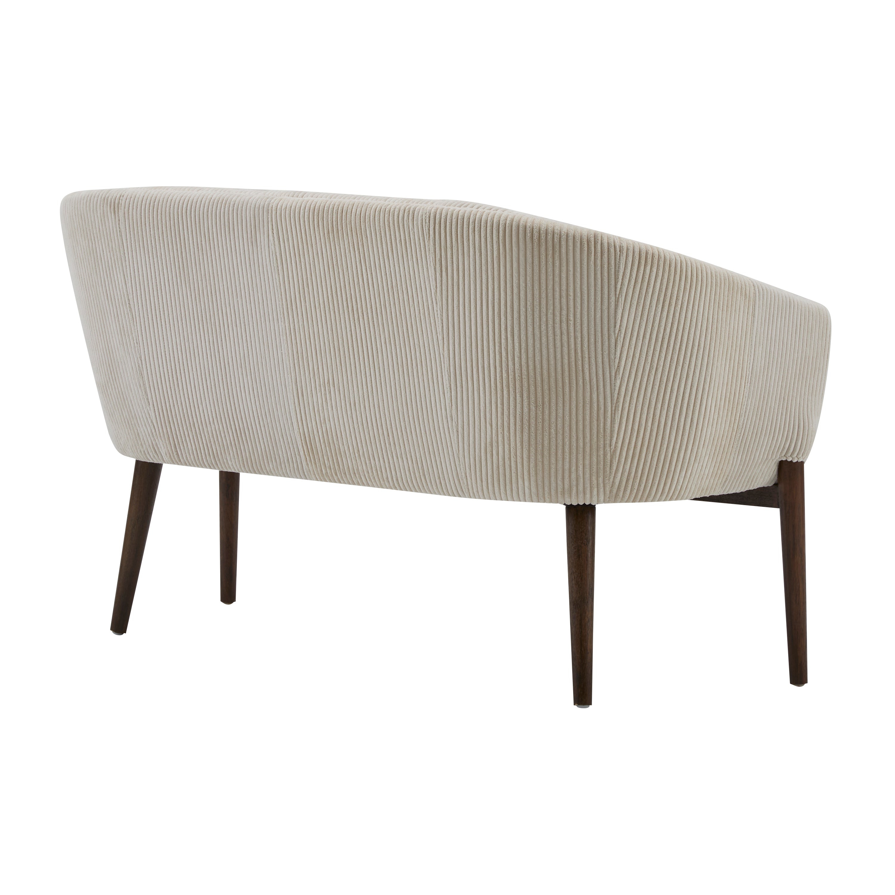 Corduroy Recessed Arm Loveseat(Beige+Walnut-65780) - Grand Goldman Shop