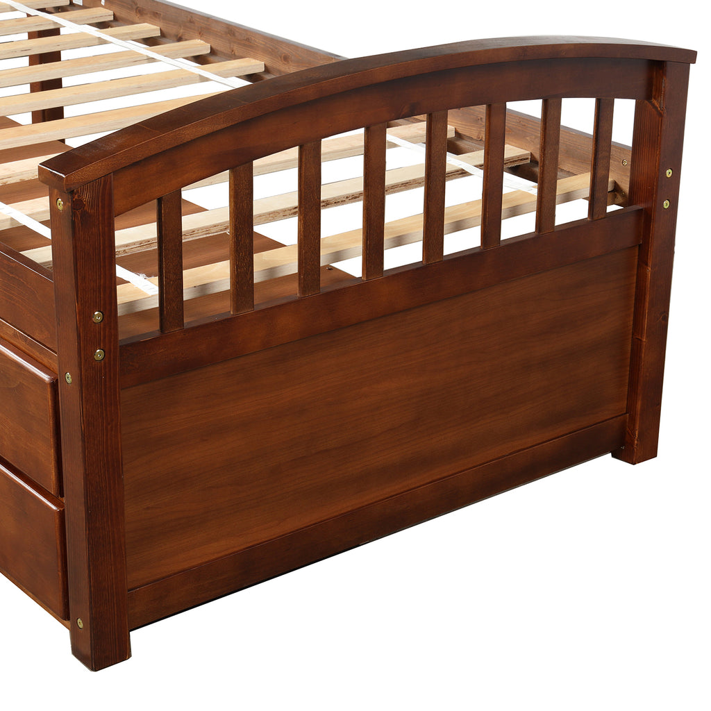 Orisfur. Twin Size Platform Storage Bed Solid Wood Bed with 6 Drawers - Grand Goldman Shop