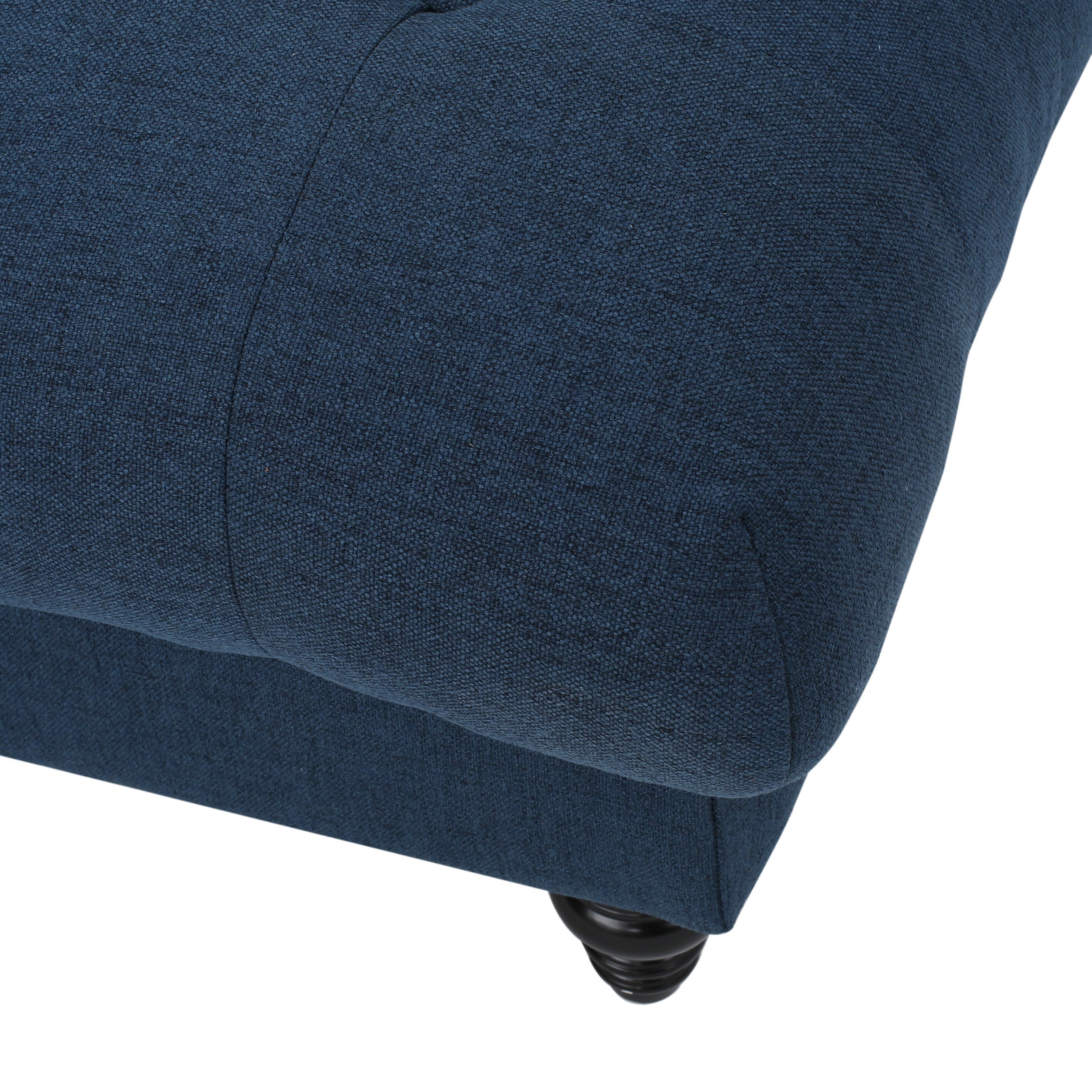 MADRID KD Tufted Ottoman Footrest and Coffee Table Stand-In Navy Blue Polyester 40.5x40.5x16.9 inches - Grand Goldman Shop