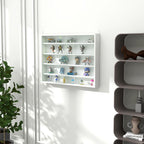 5-Tier Display Cabinet, Glass Display Case with 2 Doors and Adjustable Shelves, Wall-Mounted, White - Grand Goldman Shop