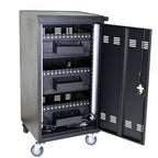 45 Bay Mobile School Charging Cart Station for Chromebook, Tablet and Laptop Computer with Power Strip Included - Black - Gra