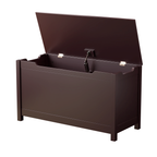 Kids Wooden Toy Box Storage with Safety Hinged Lid for Ages 2+ (Coffee) - Grand Goldman