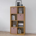 Smart Cube 8-Cube Organizer Storage with Opened Back Shelves,2 X 4 Cube Bookcase Book Shleves for Home, Office ,Walnut Color 