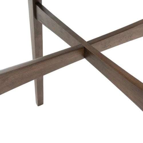 Mid-Century Modern Round Wooden Bar Table – 42' High Bar Table with Tapered Legs for Kitchen, Dining Room or Home Bar, Natural Walnut - Grand Goldman Shop