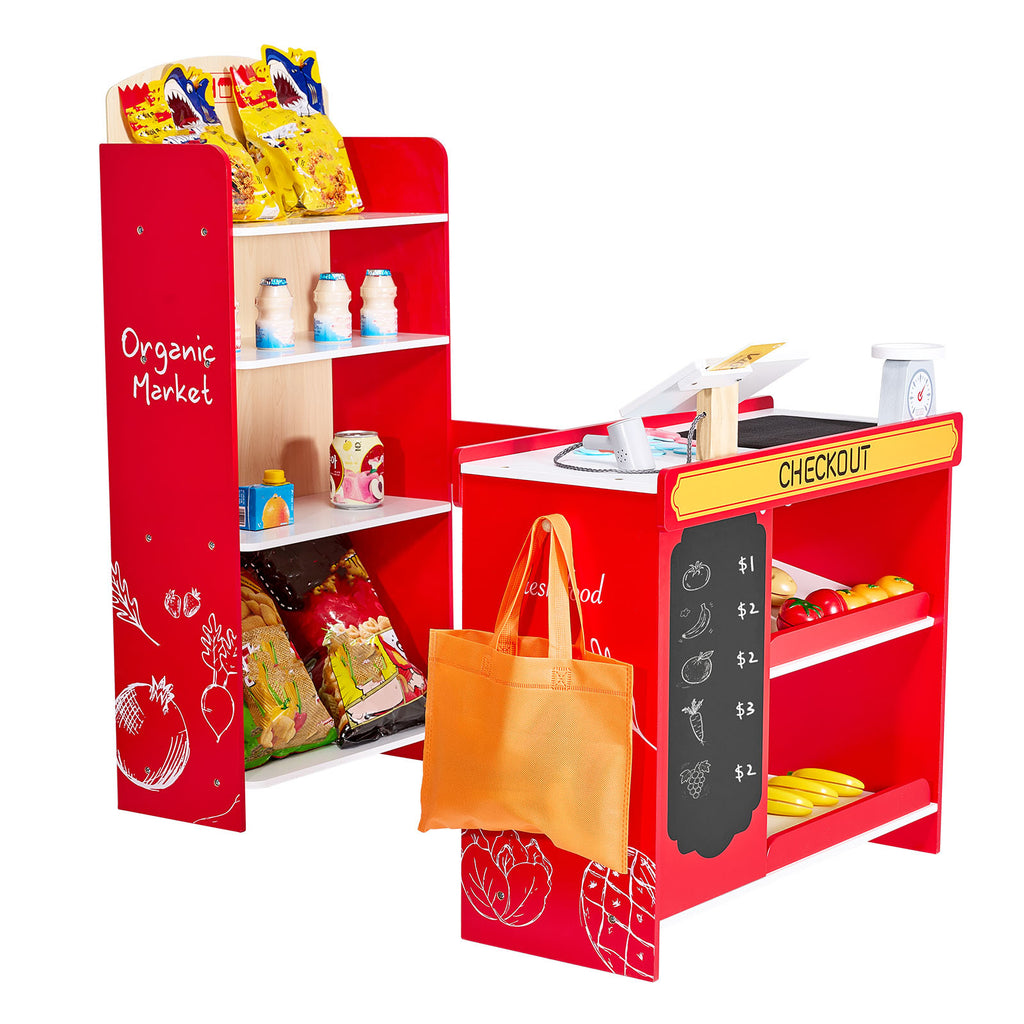 Kids Grocery Store Playset Supermarket Play Toy Set with Cash Register - Grand Goldman