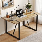 Rustic Industrial Rectangular Wood Dining Table For 4-6 Person, With 1.5' Thick Engineered Wood color Tabletop and Black Metal Legs,Desk For Kitchen Dining Living Room, 55.1' x 31.4'x 29.9'1529W115172 - Grand Goldman Shop