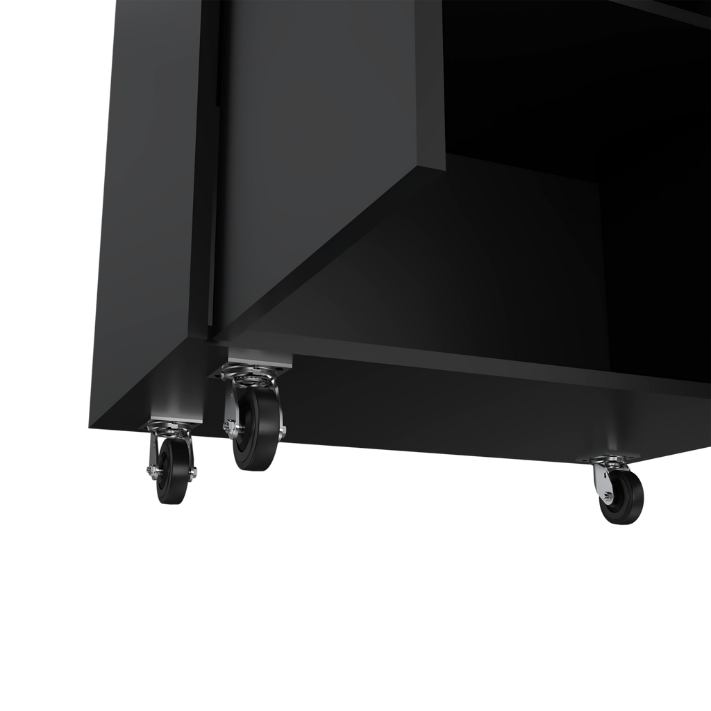 Storage Cabinet Lions, Double Door and Casters, Black Wengue Finish | Premium Home Decor - Grand Goldman