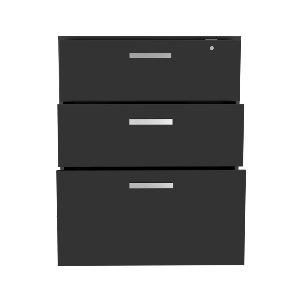 3 Drawers Storage Cabinet with Casters Lions Office, Black Wengue Finish - Grand Goldman