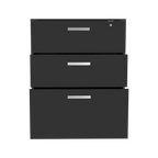 3 Drawers Storage Cabinet with Casters Lions Office, Black Wengue Finish - Grand Goldman