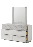 Mist Queen 4-Piece Set – Two-Tone High-Gloss Marble & Lacquer Finish with LED Lighting White - Grand Goldman Shop