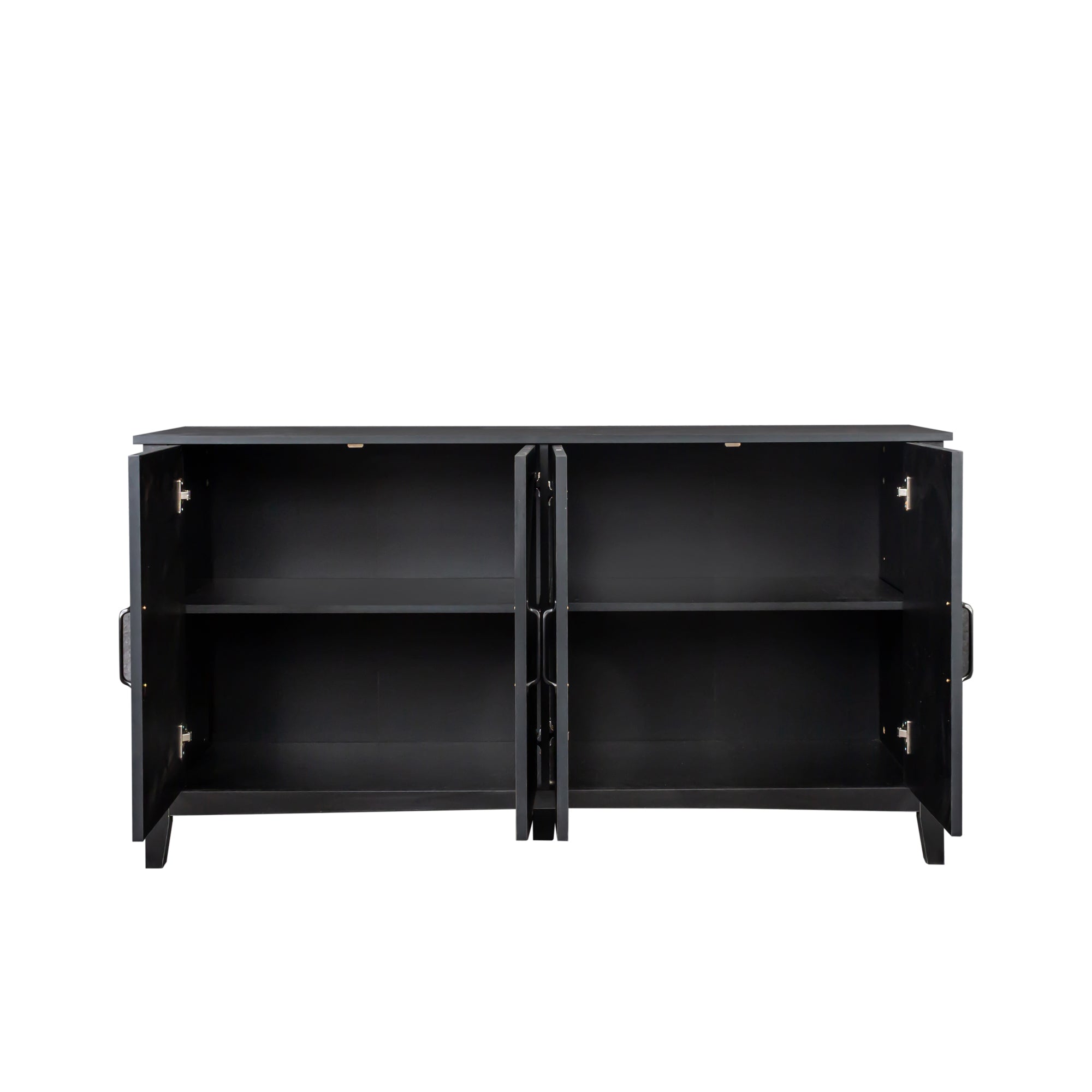 Cabinet with 4 Doors and 4 open shelgves,Freestanding Sideboard Storage Cabinet Entryway Floor Cabinet for Living Room Office Bedroom - Grand Goldman Shop